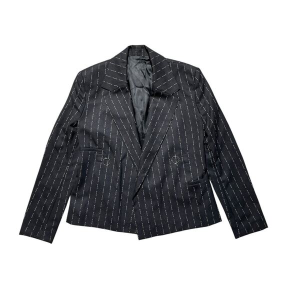 Pinstripe logo metal ring blazer - Picture 1 of 3